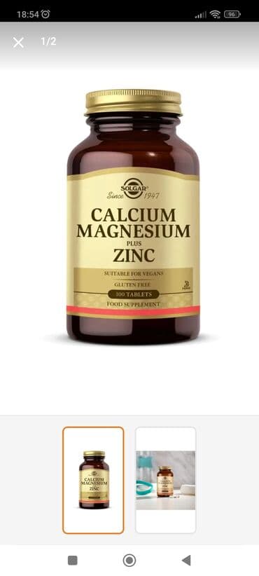 Solgar Calcium Magnesium Plus Zinc – qida əlavəsi Xüsusiyyətlər: - lalafo.az -da Solgar Calcium Magnesium Plus Zinc – qida əlavəsi Xüsusiyyətlər: -