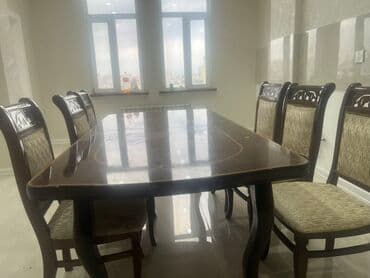 Qonaq otağı üçün, İşlənmiş, Açılan, Dördbucaq masa, 6 stul lalafo.az -da Qonaq otağı üçün, İşlənmiş, Açılan, Dördbucaq masa, 6 stul