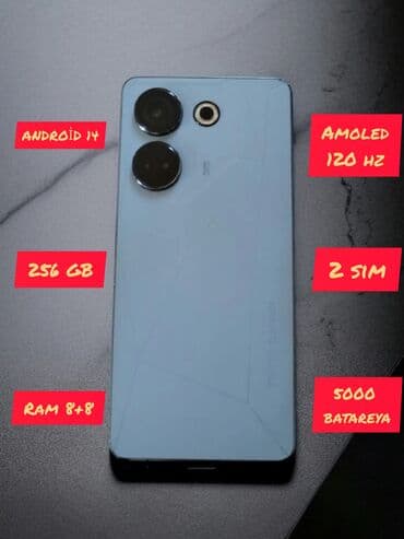 Tecno Camon 20 Pro, 256 GB, rəng - Mavi, Face ID lalafo.az -da Tecno Camon 20 Pro, 256 GB, rəng - Mavi, Face ID