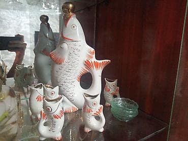 Porcelain balıq formasında sovet dövrü içki dəsti - Material: yüksək lalafo.az -da Porcelain balıq formasında sovet dövrü içki dəsti - Material: yüksək
