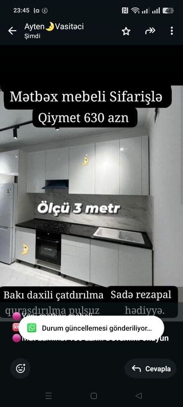 🟣Yeni mətbəx mebeli 🆘 *1 pqm görə qiymətlər* 🟣Mat Laminat *180 azn* lalafo.az -da 🟣Yeni mətbəx mebeli 🆘 *1 pqm görə qiymətlər* 🟣Mat Laminat *180 azn*