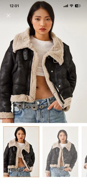 Qadınlar üçün qısa “aviator” üslublu süni dəri kürklü gödəkçə - Rəng lalafo.az -da Qadınlar üçün qısa “aviator” üslublu süni dəri kürklü gödəkçə - Rəng