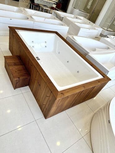 Ağ akril vannalı, taxta karkasla örtülmüş Jakuzi tipli vanna - lalafo.az -da Ağ akril vannalı, taxta karkasla örtülmüş Jakuzi tipli vanna -