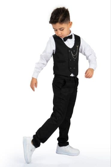 Диджеи: Oğlan uşaqları üçün klassik dəst - Rəng: qara (şalvar və jilet), ağ at lalafo.az — 2 Диджеи: Oğlan uşaqları üçün klassik dəst - Rəng: qara (şalvar və jilet), ağ — 2