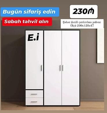 *3 qapılı dolab 230Azn💥* ✔️ Rəng seçimi var ✔️ Matireal Rusiya lalafo.az -da *3 qapılı dolab 230Azn💥* ✔️ Rəng seçimi var ✔️ Matireal Rusiya
