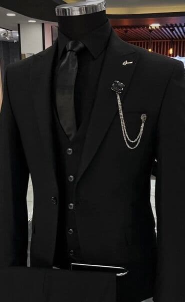 Klassik qara üçlü kostyum dəsti Yalnız whatsapp - Rəng: tam qara lalafo.az -da Klassik qara üçlü kostyum dəsti Yalnız whatsapp - Rəng: tam qara