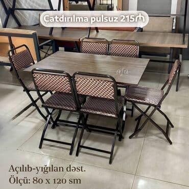 Restoran, kafe, bağ, mətbəx və s üçün masa destleri Masa + 6 Stul 215 lalafo.az -da Restoran, kafe, bağ, mətbəx və s üçün masa destleri Masa + 6 Stul 215