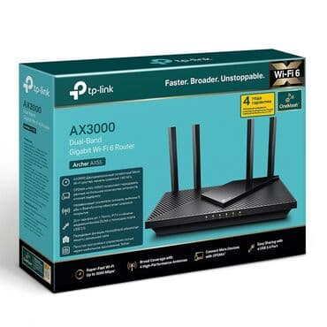 TP-Link Archer AX55 (AX3000) Dual-Band Gigabit Wi‑Fi 6 router - Wi‑Fi lalafo.az -da TP-Link Archer AX55 (AX3000) Dual-Band Gigabit Wi‑Fi 6 router - Wi‑Fi