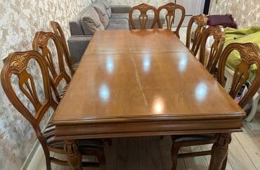 Qonaq otağı üçün, İşlənmiş, Açılan, Kvadrat masa, 8 stul lalafo.az -da Qonaq otağı üçün, İşlənmiş, Açılan, Kvadrat masa, 8 stul