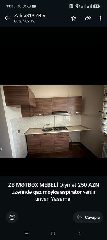 *ZB* *MƏTBƏX MEBELİ* Qiymət *250 AZN* üzərində *qaz moyka aspirator* lalafo.az -da *ZB* *MƏTBƏX MEBELİ* Qiymət *250 AZN* üzərində *qaz moyka aspirator*