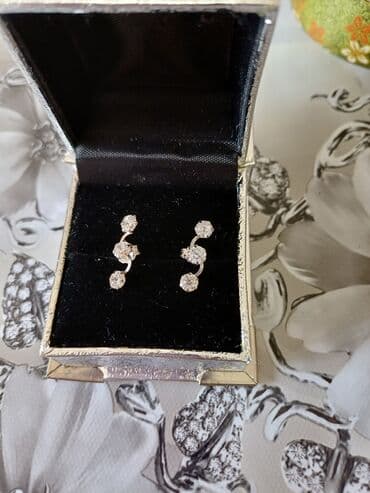 Sırğa, Ağ qızıl, 585 Əyar lalafo.az -da Sırğa, Ağ qızıl, 585 Əyar