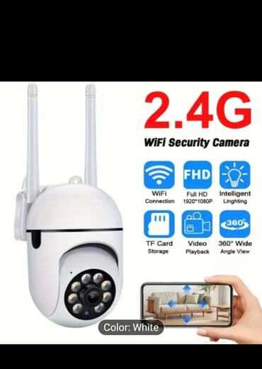 2.4G WiFi Təhlükəsizlik Kamerası – rəng: ağ lalafo.az -da 2.4G WiFi Təhlükəsizlik Kamerası – rəng: ağ