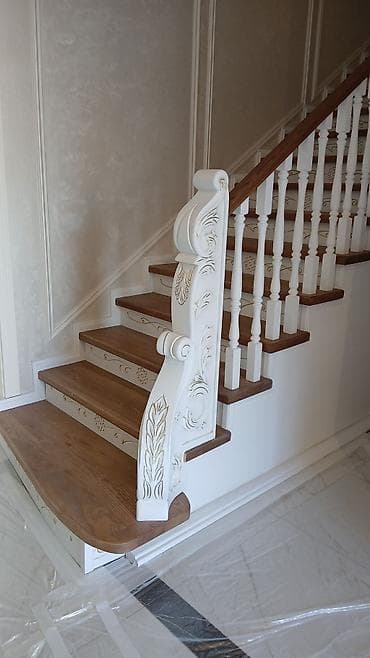 Перила: Taxta pilləkən və məhəccər hazırlama xidməti - Fərdi layihə: düz, L at lalafo.az — 4 Перила: Taxta pilləkən və məhəccər hazırlama xidməti - Fərdi layihə: düz, L — 4