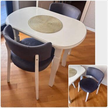 Mətbəx üçün, İşlənmiş, Oval masa, 2 stul lalafo.az -da Mətbəx üçün, İşlənmiş, Oval masa, 2 stul