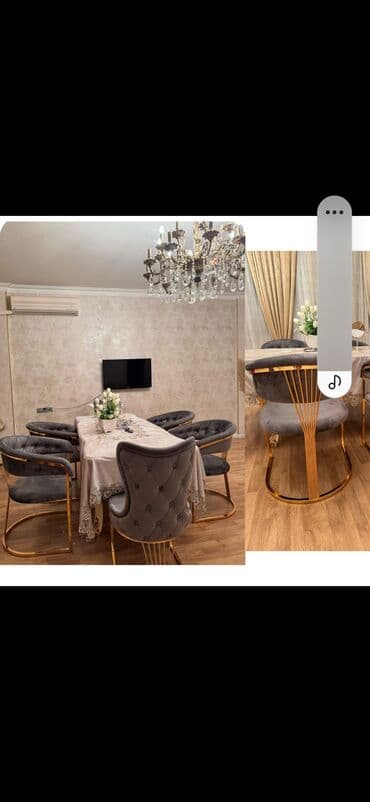 Qonaq otağı üçün, İşlənmiş, Dördbucaq masa, 6 stul lalafo.az -da Qonaq otağı üçün, İşlənmiş, Dördbucaq masa, 6 stul