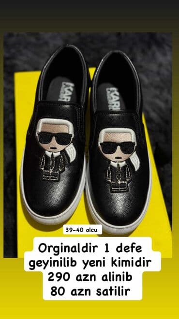 Karl Lagerfeld brendi qadın slip-on ayaqqabılar - Rəng: qara, ağ lalafo.az -da Karl Lagerfeld brendi qadın slip-on ayaqqabılar - Rəng: qara, ağ