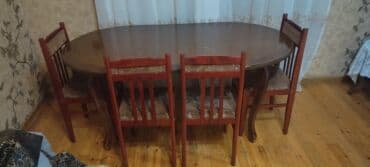 Qonaq otağı üçün, İşlənmiş, Oval masa, 6 stul lalafo.az -da Qonaq otağı üçün, İşlənmiş, Oval masa, 6 stul