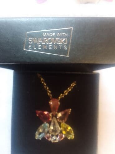 Цепочки: Swarovski Elements asıllı boyunbağı - Dizayn: Mələk siluetli asma - at lalafo.az — 4 Цепочки: Swarovski Elements asıllı boyunbağı - Dizayn: Mələk siluetli asma - — 4