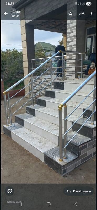 Pilləkən məhəccərləri: Alminum və paslanmayan poladdan (nerj) eyvan və pilləkən məhəccəri - lalafo.az -da — 1 Pilləkən məhəccərləri: Alminum və paslanmayan poladdan (nerj) eyvan və pilləkən məhəccəri - — 1