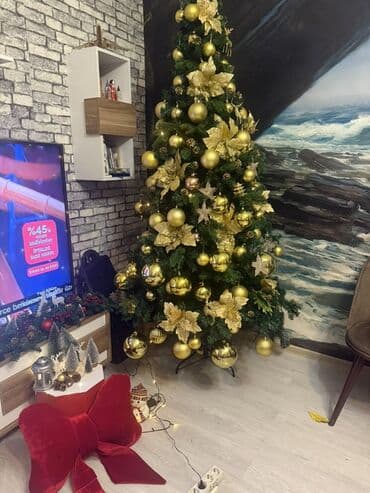 Şam ağacı – tam bəzədilmiş set - Hündürlük: təxminən 2–40(gövdə və lalafo.az -da Şam ağacı – tam bəzədilmiş set - Hündürlük: təxminən 2–40(gövdə və