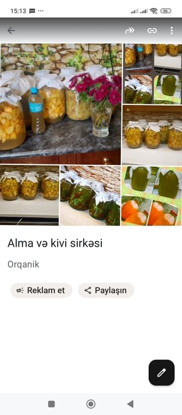 Ləpələr: Alma və kivi sirkəsi – orqanik - Tərkib: təzə alma və kivi parçaları lalafo.az -da — 1 Ləpələr: Alma və kivi sirkəsi – orqanik - Tərkib: təzə alma və kivi parçaları — 1