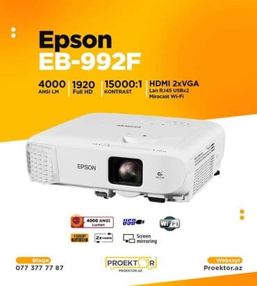 Yeni Portativ Proyektor Epson, Ödənişli çatdırılma lalafo.az -da Yeni Portativ Proyektor Epson, Ödənişli çatdırılma