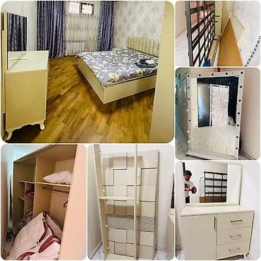 Двуспальная кровать, Шкаф, Трюмо, Тумба, Б/у at lalafo.az Двуспальная кровать, Шкаф, Трюмо, Тумба, Б/у