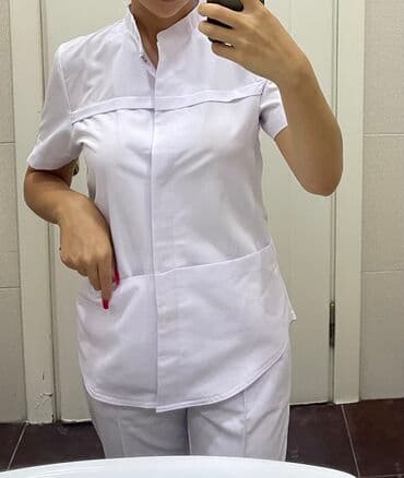 Ağ rəngli tibbi forma dəsti - Tərkib: üst bluz və şalvar - Rəng: tam lalafo.az -da Ağ rəngli tibbi forma dəsti - Tərkib: üst bluz və şalvar - Rəng: tam