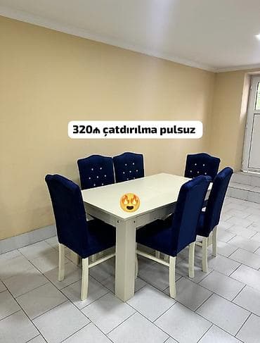 Mətbəx üçün, Açılan, Dördbucaq masa, 6 stul lalafo.az -da Mətbəx üçün, Açılan, Dördbucaq masa, 6 stul