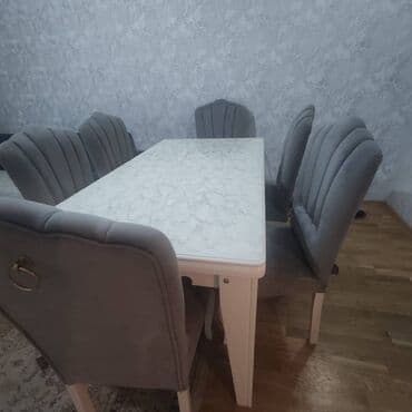 Qonaq otağı üçün, İşlənmiş, Açılan, Dördbucaq masa, 6 stul lalafo.az -da Qonaq otağı üçün, İşlənmiş, Açılan, Dördbucaq masa, 6 stul