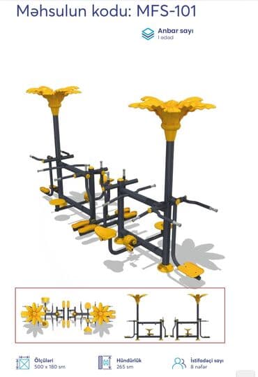Dəbilqələr: Açıq hava fitnes avadanlıqları – sarı/qrafit rəng palitrası, metal lalafo.az -da — 1 Dəbilqələr: Açıq hava fitnes avadanlıqları – sarı/qrafit rəng palitrası, metal — 1