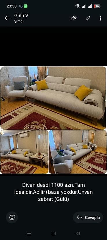 Divan desdi 1100 azn.Tam idealdir.Acilir+baza yoxdur.Unvan zabrat lalafo.az -da Divan desdi 1100 azn.Tam idealdir.Acilir+baza yoxdur.Unvan zabrat