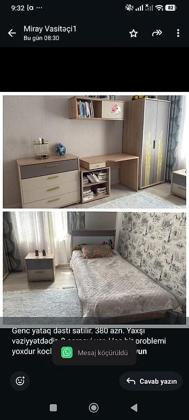 Genc yataq dəsti satilir. 380 azn. Yaxşı vəziyyətdədir. 2 carpayi var lalafo.az -da Genc yataq dəsti satilir. 380 azn. Yaxşı vəziyyətdədir. 2 carpayi var