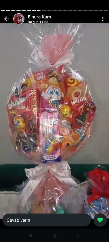 Şirniyyat buketi və hədiyyə bəzəyi - Uşaq və bayram tədbirləri üçün lalafo.az -da Şirniyyat buketi və hədiyyə bəzəyi - Uşaq və bayram tədbirləri üçün