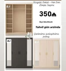 4 qapılı Düz dolab, Qarderob, paltar dolabı lalafo.az -da 4 qapılı Düz dolab, Qarderob, paltar dolabı
