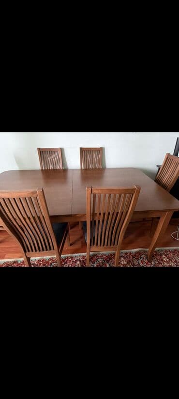 Qonaq otağı üçün, İşlənmiş, Dördbucaq masa, 6 stul lalafo.az -da Qonaq otağı üçün, İşlənmiş, Dördbucaq masa, 6 stul