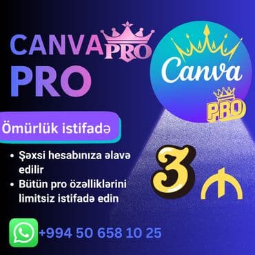 ✨ CANVA PRO — ÖMÜRLÜK PREMIUM HESAB ✨ ✅ Şəxsi hesabınıza əlavə olunur lalafo.az -da ✨ CANVA PRO — ÖMÜRLÜK PREMIUM HESAB ✨ ✅ Şəxsi hesabınıza əlavə olunur