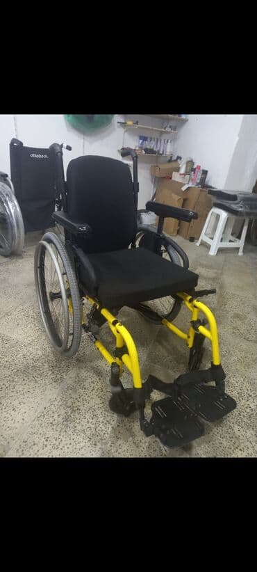 Mexaniki əlil arabası – Ottobock tipli - Rəng: sarı şassi, qara lalafo.az -da Mexaniki əlil arabası – Ottobock tipli - Rəng: sarı şassi, qara