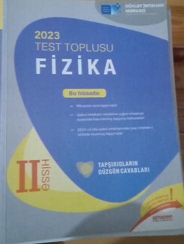 Məhsul: 2023 “Test Toplusu – Fizika”, II hissə Nəşriyyat: Abituriyent lalafo.az -da Məhsul: 2023 “Test Toplusu – Fizika”, II hissə Nəşriyyat: Abituriyent