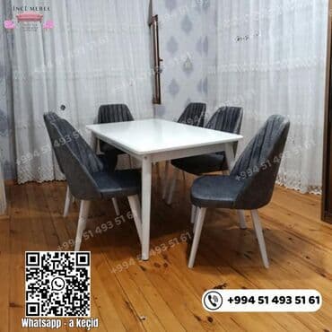 Mətbəx üçün, Yeni, Açılmayan, Dördbucaq masa, 6 stul lalafo.az -da Mətbəx üçün, Yeni, Açılmayan, Dördbucaq masa, 6 stul