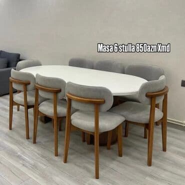 Qonaq otağı üçün, Yeni, Açılmayan, Oval masa, 6 stul lalafo.az -da Qonaq otağı üçün, Yeni, Açılmayan, Oval masa, 6 stul