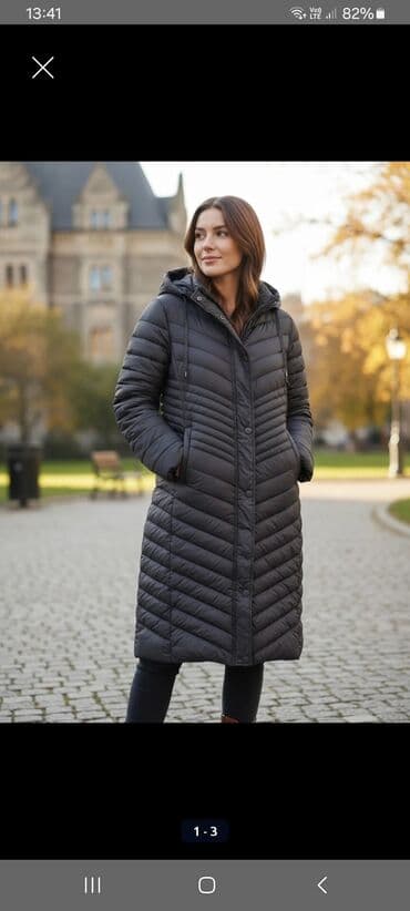 Qadınlar üçün uzun şişmə palto - Rəng: tünd boz/qara - Model: uzun lalafo.az -da Qadınlar üçün uzun şişmə palto - Rəng: tünd boz/qara - Model: uzun