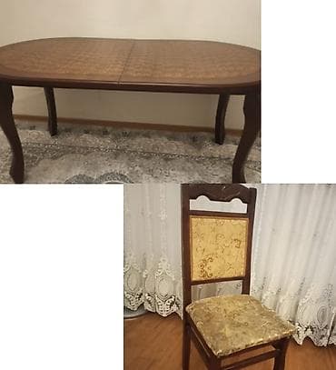 Qonaq otağı üçün, İşlənmiş, Açılan, Oval masa, 6 stul lalafo.az -da Qonaq otağı üçün, İşlənmiş, Açılan, Oval masa, 6 stul