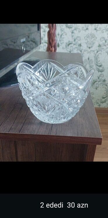 Kəsmə naxışlı şüşə şirniyyat/cem qabı dəsti - Material: qalın, şəffaf lalafo.az -da Kəsmə naxışlı şüşə şirniyyat/cem qabı dəsti - Material: qalın, şəffaf