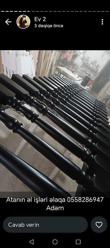 Перила: Taxta pilləkən və məhəccər hazırlama xidməti - Fərdi layihə: düz, L at lalafo.az — 2 Перила: Taxta pilləkən və məhəccər hazırlama xidməti - Fərdi layihə: düz, L — 2