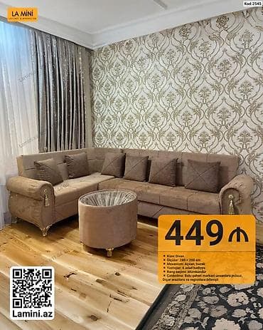 Künc divan dəsti – La Mini (Kod: 2545) - Ölçü: 280 × 200 sm - lalafo.az -da Künc divan dəsti – La Mini (Kod: 2545) - Ölçü: 280 × 200 sm -