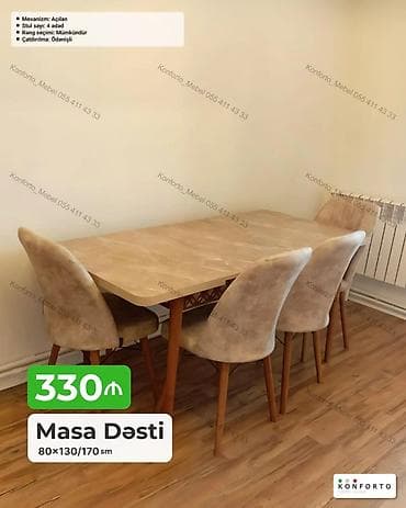 Masa Dəsti – açılan mexanizmli - Ölçü: 80×130/170 sm (genişlənən stol) at lalafo.az Masa Dəsti – açılan mexanizmli - Ölçü: 80×130/170 sm (genişlənən stol)