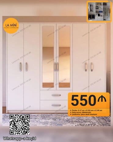 Açılan, 5 qapı Düz dolab, Qarderob, paltar dolabı lalafo.az -da Açılan, 5 qapı Düz dolab, Qarderob, paltar dolabı