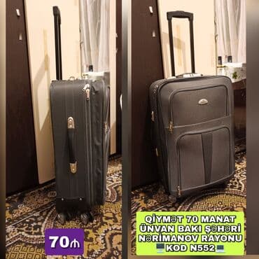 Təkərli səyahət çamadanı - Rəng: tünd boz - Material: möhkəm parça lalafo.az -da Təkərli səyahət çamadanı - Rəng: tünd boz - Material: möhkəm parça