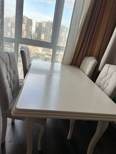 Qonaq otağı üçün, İşlənmiş, Açılan, Dördbucaq masa, 6 stul lalafo.az -da Qonaq otağı üçün, İşlənmiş, Açılan, Dördbucaq masa, 6 stul